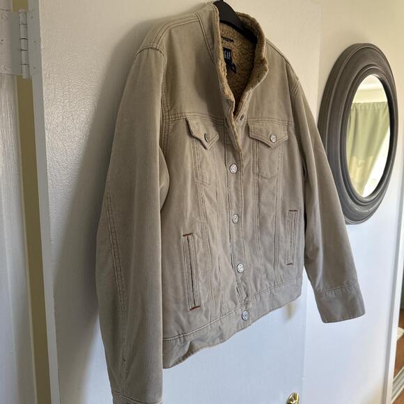Tan gap sherpa lined corduroy jacket - Picture 3 of 4